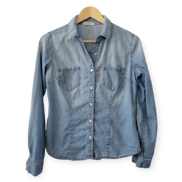 Love Fire Button Up Chambray Shirt S - Picture 1 of 7